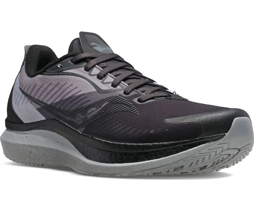 Women's Saucony Endorphin Speed 2 Runshield Running Shoes Black / Grey | Singapore 126CTVE